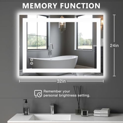 DUMOS 24.1"x32.1" LED Bathroom Mirror, Bathroom Vanity Mirror