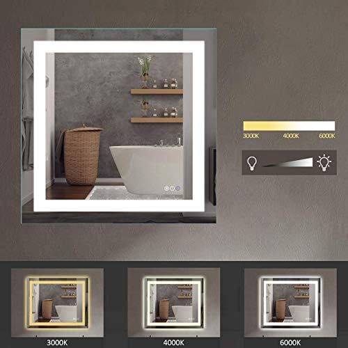 Amorho LED Bathroom Mirror 36"X36" with Front Light and Backlit