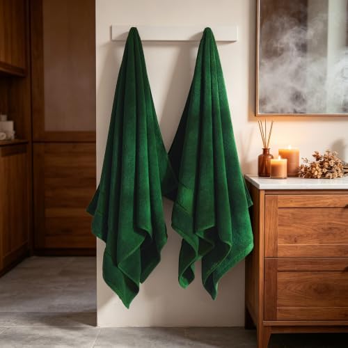 COZYART Bath Towel Set 6 PCS Formal Green Luxury 100% Turkish Cotton 650GSM