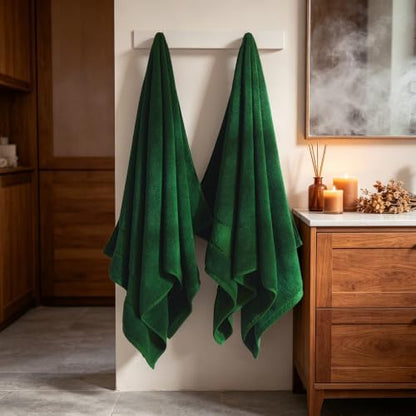 COZYART Bath Towel Set 6 PCS Formal Green Luxury 100% Turkish Cotton 650GSM