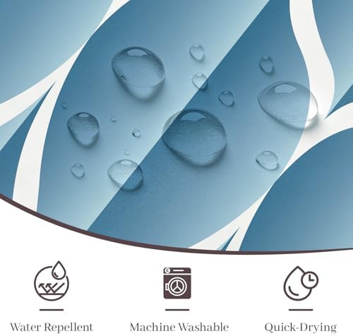 Gelbchu Geometric Shower Curtain for Bathroom, Moonlight Blue, 72x72