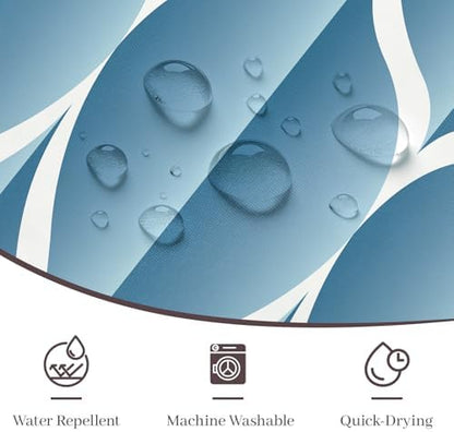 Gelbchu Geometric Shower Curtain for Bathroom, Moonlight Blue, 72x72
