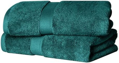SUPERIOR Egyptian Cotton Plush & Absorbent, Bath Towel Set of 2, Teal