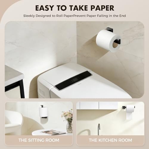 10-Pieces Matte Black Bathroom Accessories Set, 24 Inch Bath Towel Bar Set