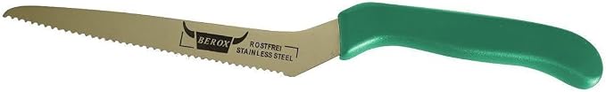 Berox 5 Inches Blade Kitchen Cutting Slicing Knife Offset Handle (Green)