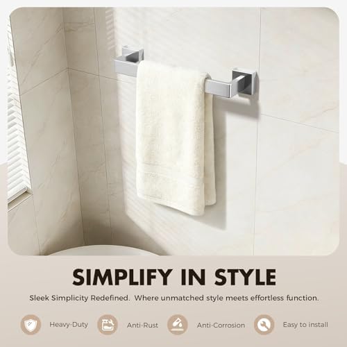 5-Pieces Brushed Nickel Bathroom Accessories Set, 16 Inch Towel Bar Set