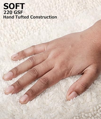 COTTON CRAFT Bath Rugs - 2 Pack Large 20x30 Soft Plush Bath Mats - Ivory