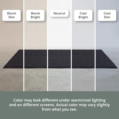 MAYSHINE Small Plush Shaggy Chenille Bath Mat 24"x17"| Extra Soft, Super Absorbent, Non-Slip Bathroom Rug | Fluffy Microfiber, Area Rug Sets for Bathroom Floor, Kitchen, Living Room | Black
