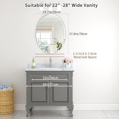 28x20 Inch Bathroom Mirrors for Over Sink, Frameless Mirrors for Wall