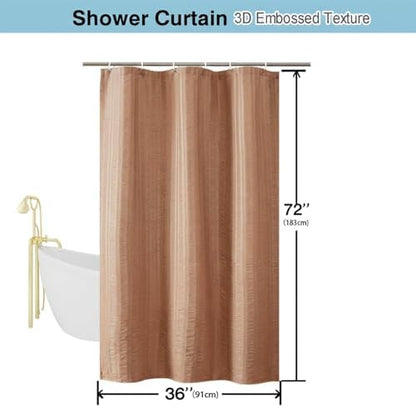 Aiyufeng Moga Coral Shower Curtain, 3D Design Fabric Shower Curtains, Premium Spa Quality Modern Shower Curtains for Bathroom, 36"x72", Coral