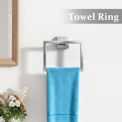 STWWO 10-Piece Bathroom Accessories Hardware Set Brushed Nickel