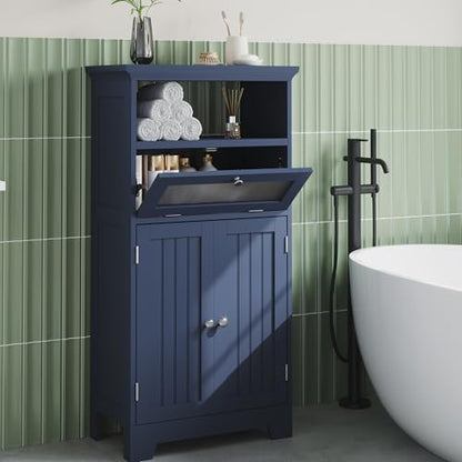 ChooChoo Bathroom Cabinet with Flip Glass Drawer,Freestanding