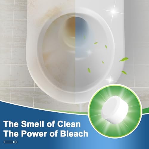 Msvvko Toilet Bowl Cleaner Tablets with Bleach 12 PACK Powerful Formula to Eliminate Limescale & Rust
