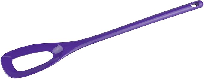 Hutzler 12-inch Melamine Blending / Mixing Spoon with Hole, Violet