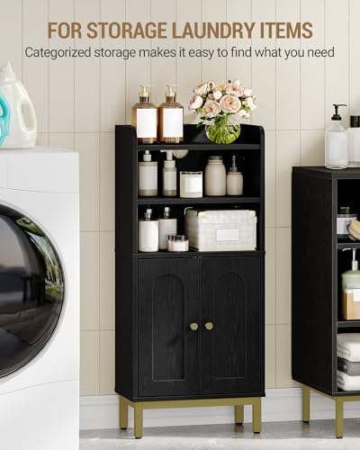 Hzuaneri Bathroom Storage Cabinet, Small Floor Cabinet with 2 Door