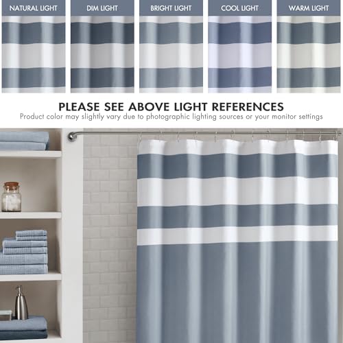 Madison Park Spa Waffle Extra Long Shower Curtain, 72 x 84, Indigo Blue