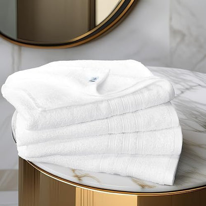 Tens Towels 4 Piece Bath Towels 27x54 Inches, White