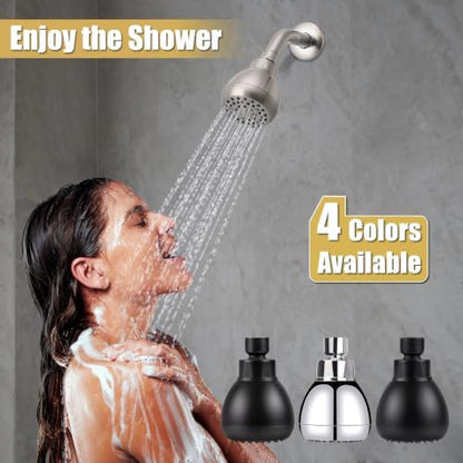 AISOSO Fixed Shower Head High Pressure 2PCS 3Inch Showerhead Brushed Nickel