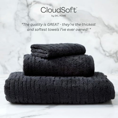 SKL Home CloudSoft Bath Towel, 100% Cotton Luxury, Slate