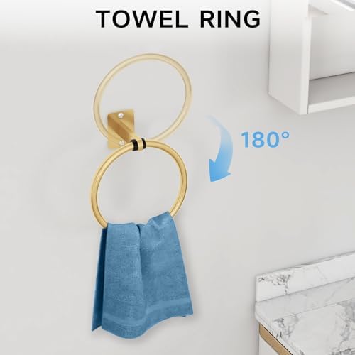KLJKPA Bathroom Accessories Set, 4-Piece Gold Bathroom Hardware Set