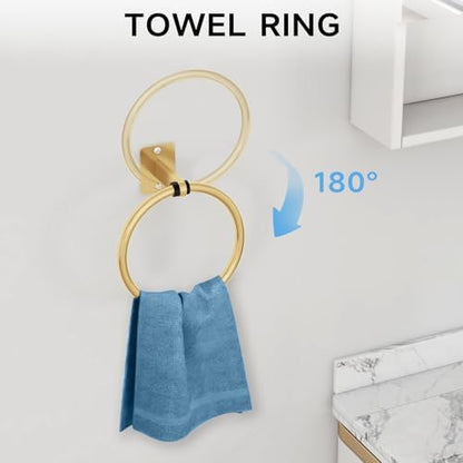 KLJKPA Bathroom Accessories Set, 4-Piece Gold Bathroom Hardware Set
