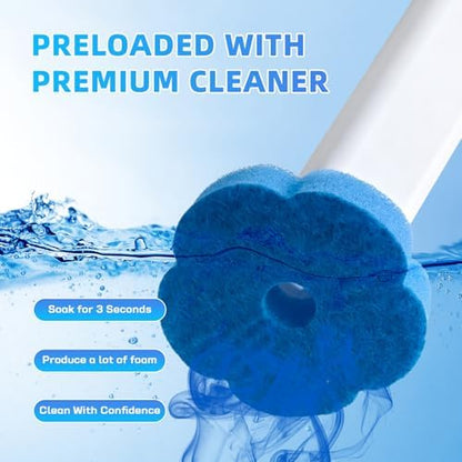 60-Pack Disposable Toilet Brush Refill Pads, Disposable Toilet Bowl Wand Refills, Toilet Cleaning Refills, Toilet Scrubber Refills, Brush Head Replacement for Toilet, Urinal, Bathtub & Wash Basin