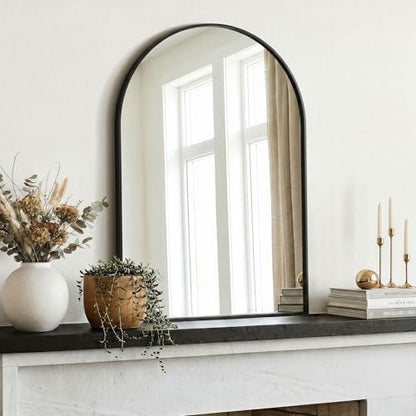 AMOISE Arched Bathroom Mirror for wall, 2Pack 30"x20" Vanity Mirror, Black