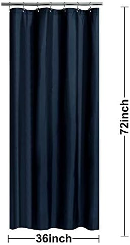 N&Y HOME Fabric Shower Curtain or Liner 36 x 72 Inches Stall Size, Navy