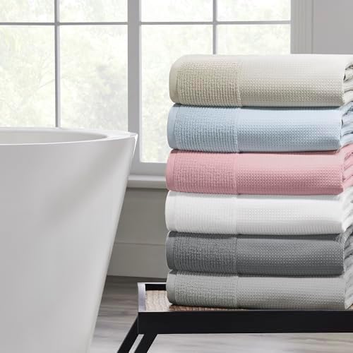 Modern Threads Waffle-Rib 6-Piece Towel Set – Premium Cotton Bath Towels, Ultra-Absorbent & Soft, Elegant Waffle Texture for Bathroom & Spa, Petal