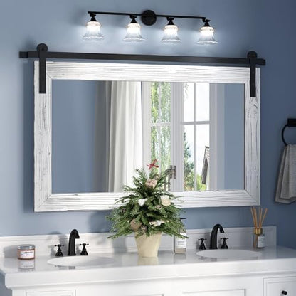 COGOOD Farmhouse Bathroom Mirrors for Over Sink - 26 x 41 White