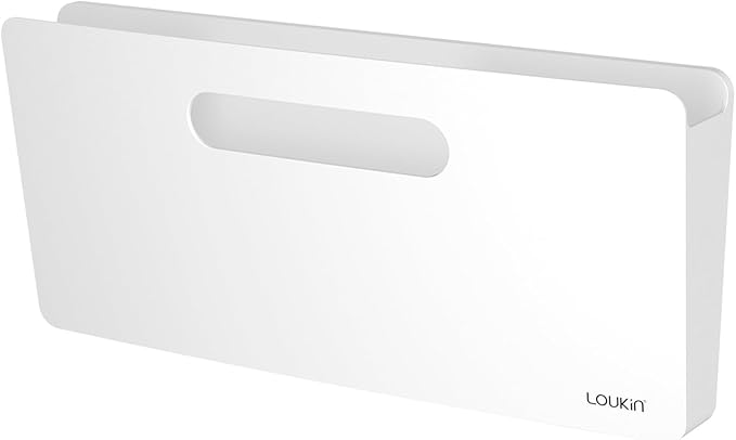 loukin Magnetic File Holder - 13"×5.9" Vertical Wall Mount Organizer for Whiteboard, Refrigerator, Office Wall, Documents, Letters (White)