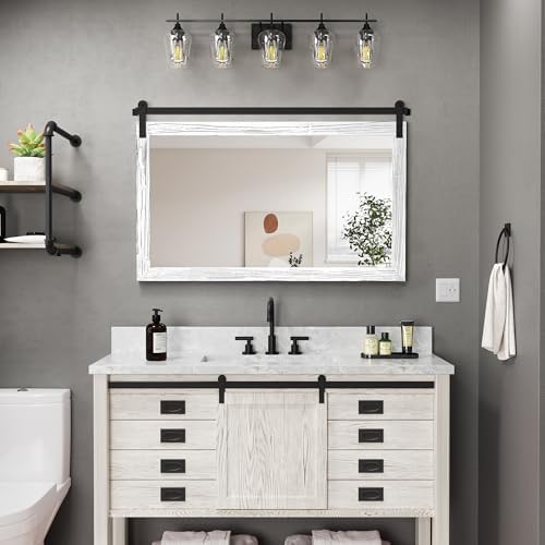 COGOOD Farmhouse Bathroom Mirrors for Over Sink - 30 x 45 White