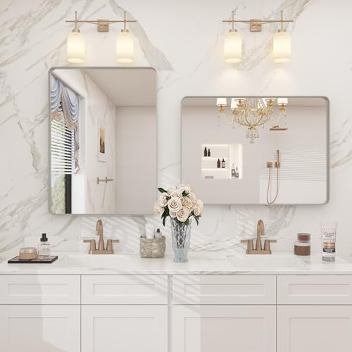 16x24 Inch Brushed Nickel Bathroom Vanity Mirror
