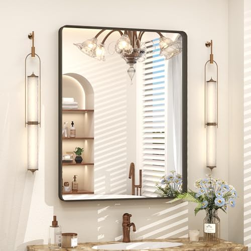 24x32 Inch Bronze Framed Bathroom Mirror