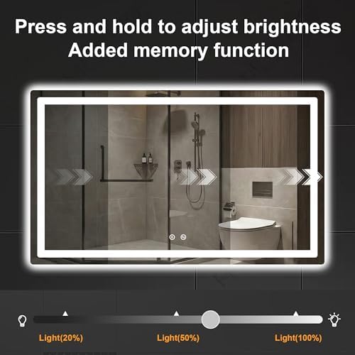 LED Bathroom Mirror with Lights, 30 x 50 Lighted Vanity Wall Mirror