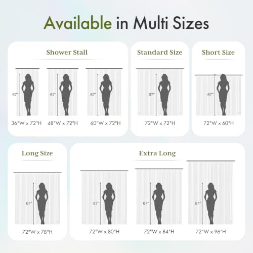 Bathway Shower Curtain Liner, Clear Shower Curtain Liner 60x64 PEVA Waterproof Shower Curtain Liner Plastic with 3 Magnets and 10 Rustproof Metal Grommets, Lightweight Shower Liner for Bathroom