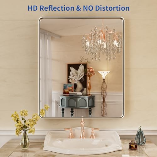 WEER Brushed Nickel Bathroom Vanity Mirror 36X30 Inch
