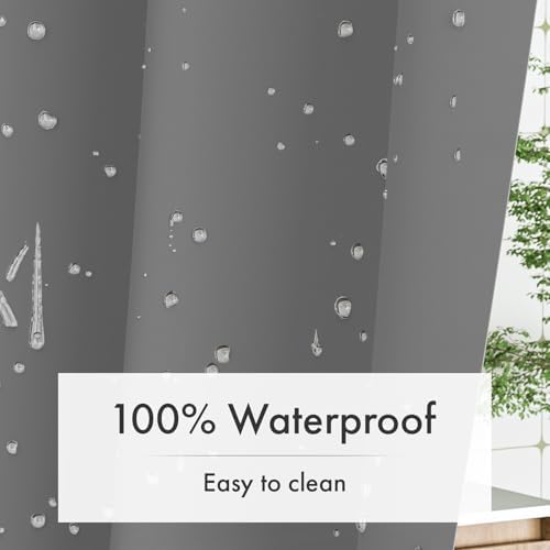Amazer Grey Shower Curtain Liner, 72x72 Plastic Shower Liner PEVA Medium Weight Inside Shower Curtains for Bathroom with Rustproof Grommets