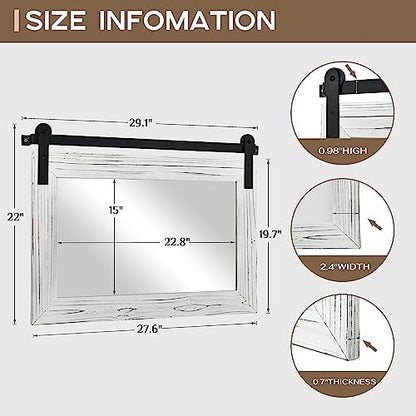 COGOOD Farmhouse Bathroom Mirrors for Over Sink - 22 x 30 White