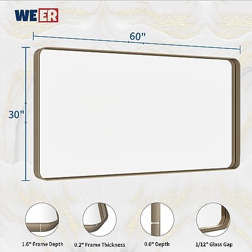 WEER Bronze Bathroom Vanity Mirror 60X30 Inch