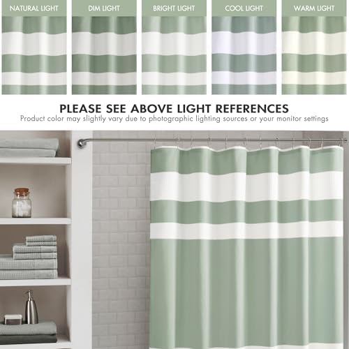 Madison Park Spa Waffle Weave Long Shower Curtain, 72 x 78, Sage Green