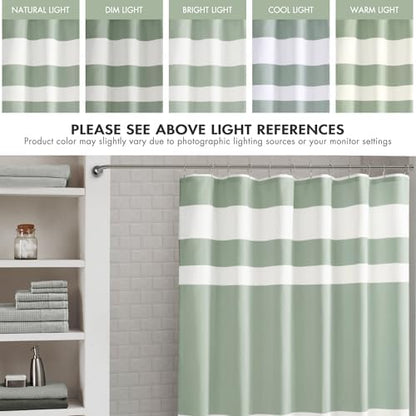 Madison Park Spa Waffle Weave Long Shower Curtain, 72 x 78, Sage Green