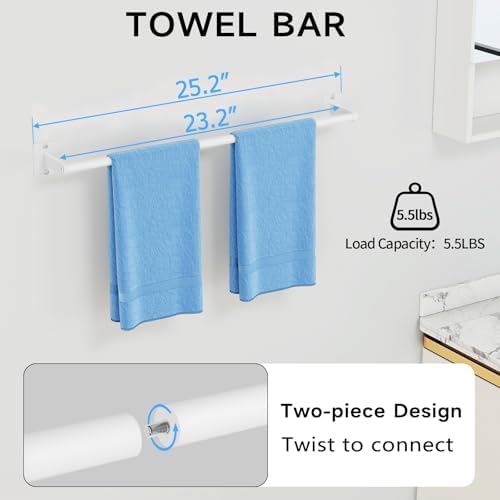 KLJKPA Bathroom Accessories Set, 4-Piece White Bathroom Hardware Set