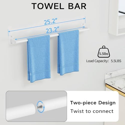 KLJKPA Bathroom Accessories Set, 4-Piece White Bathroom Hardware Set