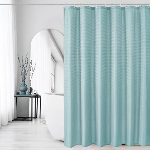 Gibelle Long Teal Fabric Shower Curtain, 72 x 78