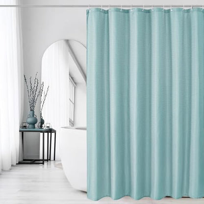 Gibelle Long Teal Fabric Shower Curtain, 72 x 78