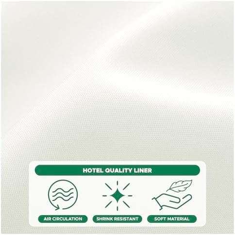 Fabric Shower Curtain Liner 72x72 Inch-Ivory Standard Size Shower Liners
