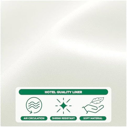 Fabric Shower Curtain Liner 72x72 Inch-Ivory Standard Size Shower Liners