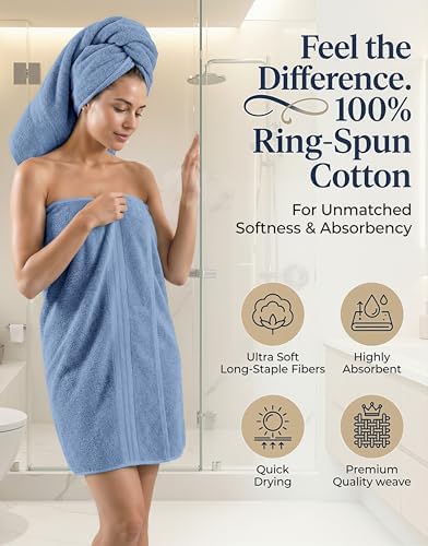 LANE LINEN Towel Set for Bathroom Soft Absorbent Quick Dry - Allure