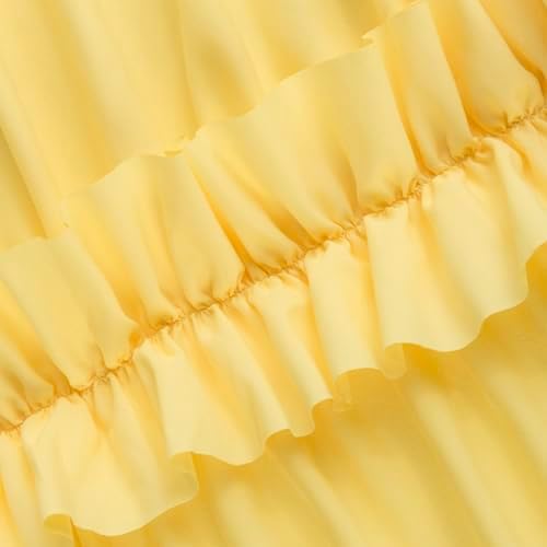 Farmhouse Ruffle Shower Curtain, Bright Yellow, 72 x 72 in